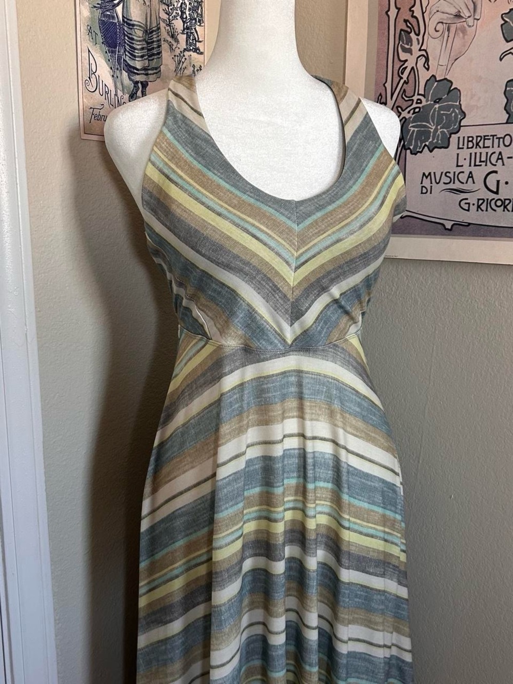 Prana Multi-Colored Striped Maxi Dress